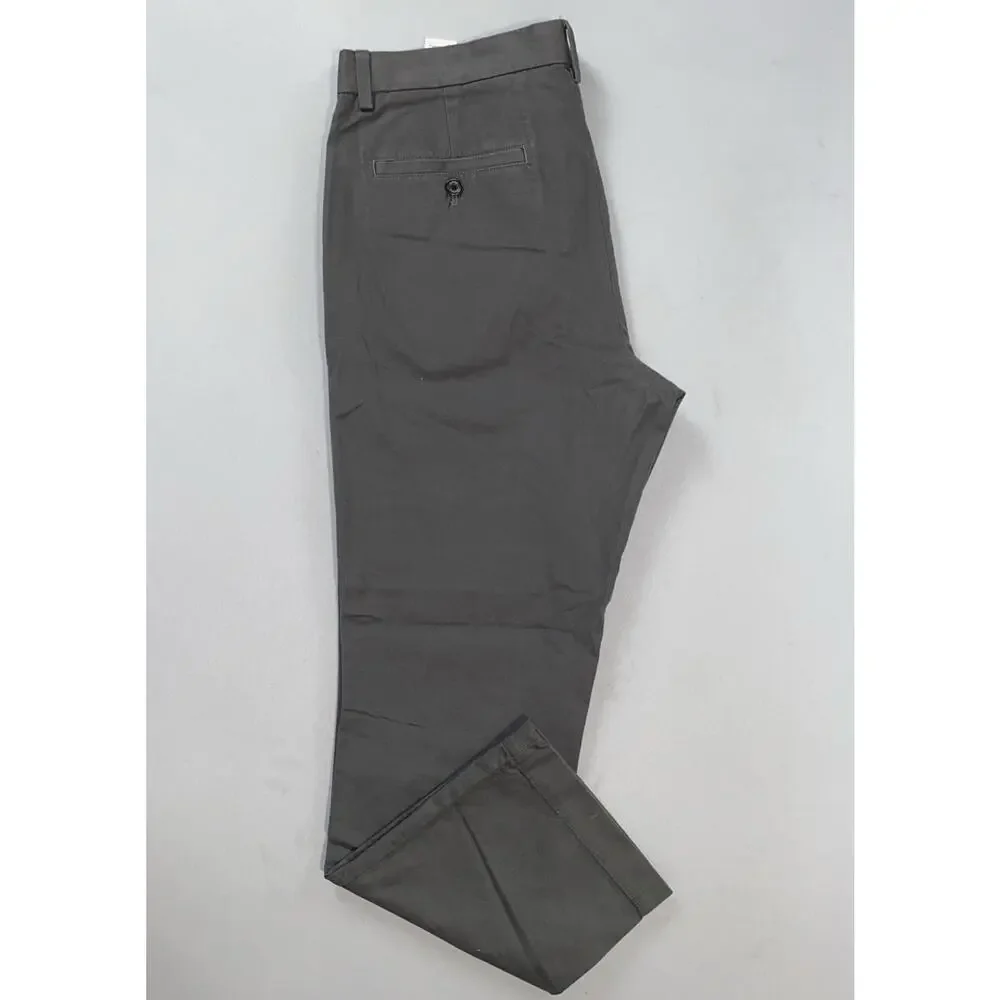 Banana Republic Aiden Fit Flat Front Cotton Chino Pants. Gray, Men's 34X30. GUC!